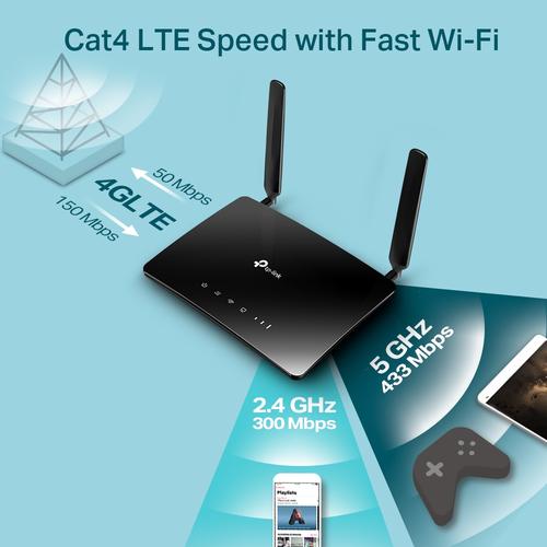 TP-Link Archer MR200 draadloze router Fast Ethernet Dual-band (2.4 GHz / 5 GHz) 4G Zwart - Image 6
