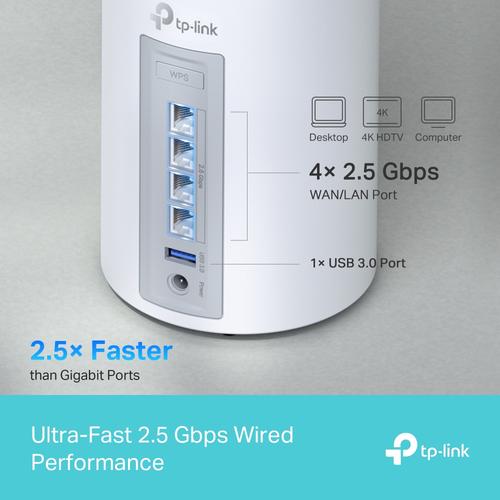 TP-Link DECO BE65-5G(1-PACK) mesh-wifi-systeem Tri-band (2,4 GHz / 5 GHz / 6 GHz) Wi-Fi 7 (802.11be) Wit 3 Extern - Image 9
