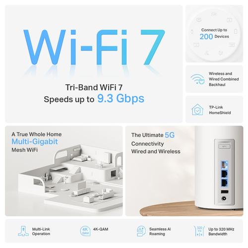 TP-Link Deco BE65 Pro Tri-band (2,4 GHz / 5 GHz / 6 GHz) Wi-Fi 7 (802.11be) Wit 3 Intern - Image 4