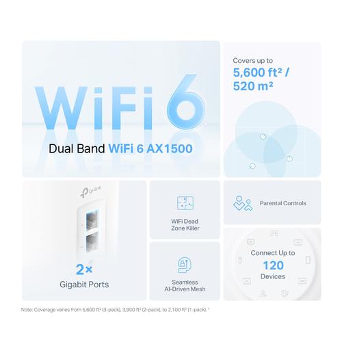 TP-Link Deco X10 Dual-band (2.4 GHz / 5 GHz) Wi-Fi 6 (802.11ax) Wit 2 Intern - Image 2