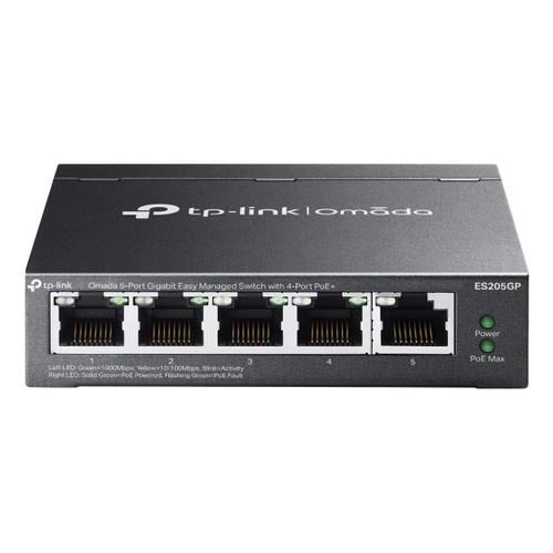 TP-Link Omada ES205G Managed Gigabit Ethernet (10/100/1000) Power over Ethernet (PoE) Zwart - Image 1