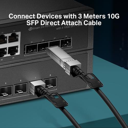 TP-Link Omada SM5220-3M InfiniBand en Glasvezelkabel SFP+ DAC Zwart - Image 3