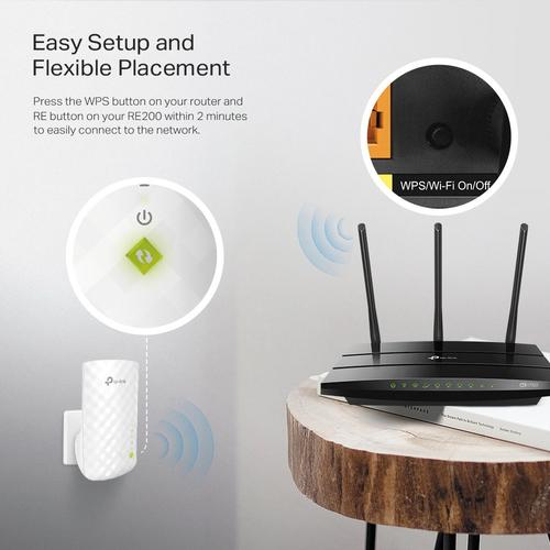 TP-Link RE200 netwerkextender Netwerkrepeater Wit 10, 100 Mbit/s - Image 5