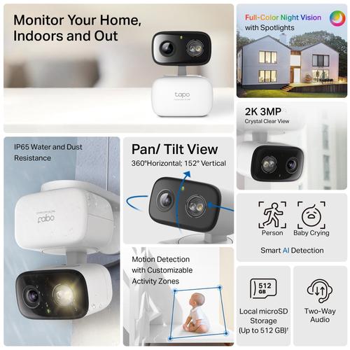 TP-Link Tapo C216 Doos IP-beveiligingscamera Binnen 2304 x 1296 Pixels Plafond/wand/bureau - Image 10