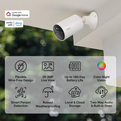 TP-Link Tapo C410 2-pack Kogel (vorm) IP-beveiligingscamera Buiten 2304 x 1296 Pixels Plafond/muur - Image 6