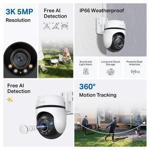 TP-Link TAPO C530WS bewakingscamera Turret IP-beveiligingscamera Buiten 2880 x 1620 Pixels Muur - Image 10