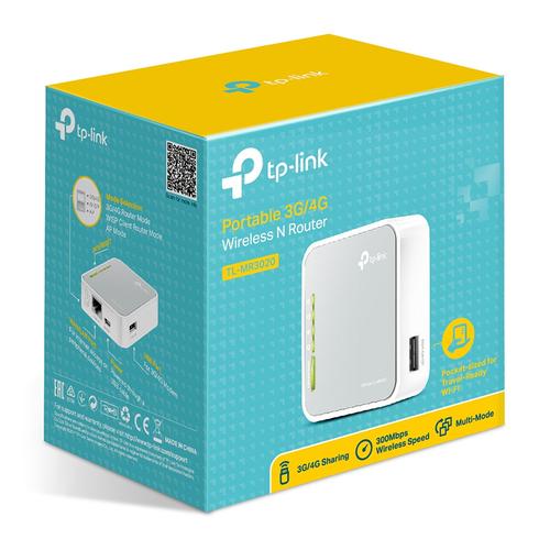 TP-Link TL-MR3020 draadloze router Fast Ethernet Single-band (2.4 GHz) 4G Zilver, Wit - Image 3