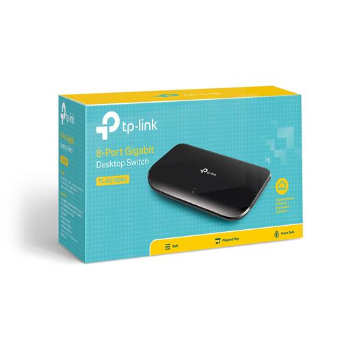 TP-Link TL-SG1008D Unmanaged Gigabit Ethernet (10/100/1000) Zwart - Image 6