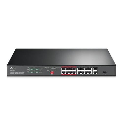 TP-Link TL-SL1218P netwerk-switch Unmanaged Gigabit Ethernet (10/100/1000) Power over Ethernet (PoE) 1U Zwart - Image 1