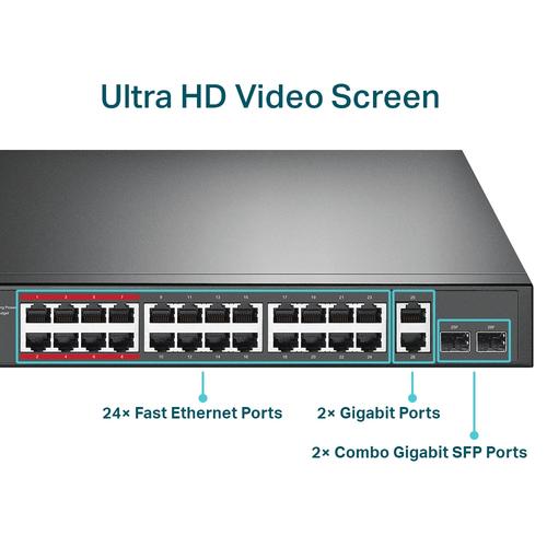 TP-Link TL-SL1226P netwerk-switch Unmanaged Gigabit Ethernet (10/100/1000) Power over Ethernet (PoE) 1U Grijs - Image 5