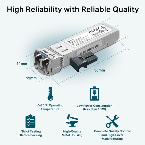 TP-Link TL-SM5110-LR netwerk transceiver module Vezel-optiek 10000 Mbit/s SFP+ 1310 nm - Image 7