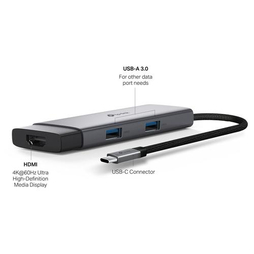 TP-Link UH5020C interface hub USB Type-C 5000 Mbit/s Grijs - Image 3