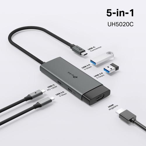 TP-Link UH5020C interface hub USB Type-C 5000 Mbit/s Grijs - Image 4