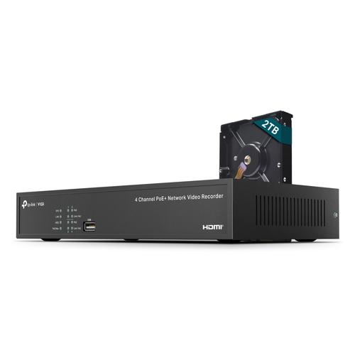 TP-Link VIGI NVR1004H-4P-2TB Zwart
