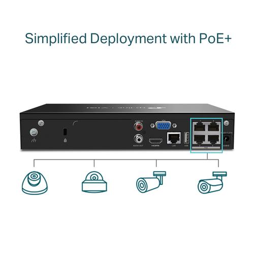 TP-Link VIGI NVR1004H-4P Netwerk Video Recorder (NVR) Zwart - Image 7