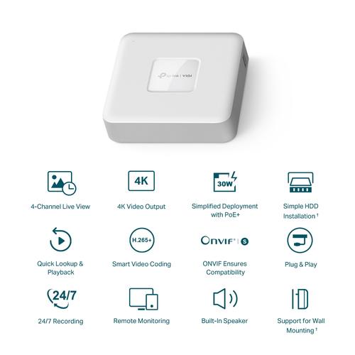 TP-Link VIGI NVR1104H-4P Wit - Image 3