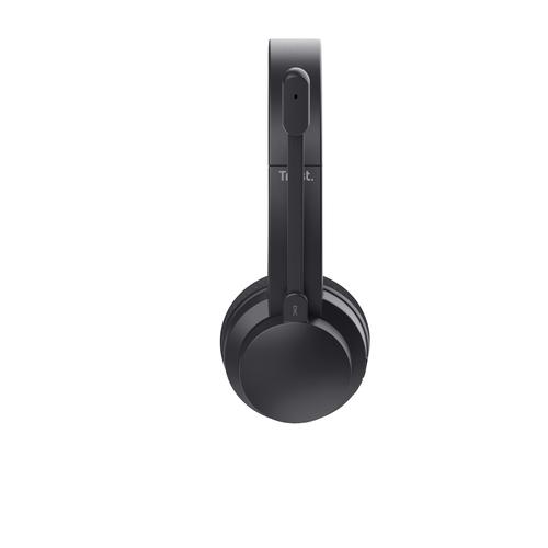 Trust Ayda Headset Bedraad en draadloos Hoofdband Oproepen/muziek USB Type-C Bluetooth Zwart - Image 3