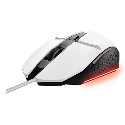 Trust GXT 109PS Felox Gaming Muis - Bedrade gamingmuis – 6 programmeerbare knoppen – 6400 DPI – Wit - Image 1