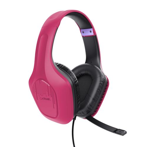 Trust GXT 415P Zirox Gaming Headset - Bedrade gamingheadset – Opklapbare microfoon – 50 mm drivers – Roze - Image 2