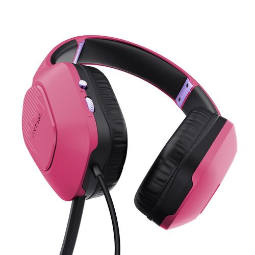 Trust GXT 415P Zirox Gaming Headset - Bedrade gamingheadset – Opklapbare microfoon – 50 mm drivers – Roze - Image 3