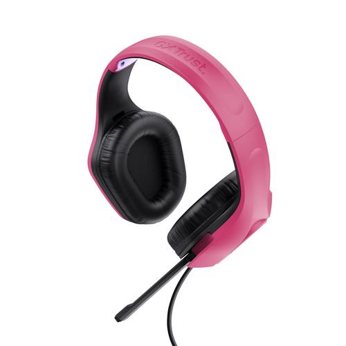 Trust GXT 415P Zirox Gaming Headset - Bedrade gamingheadset – Opklapbare microfoon – 50 mm drivers – Roze - Image 4