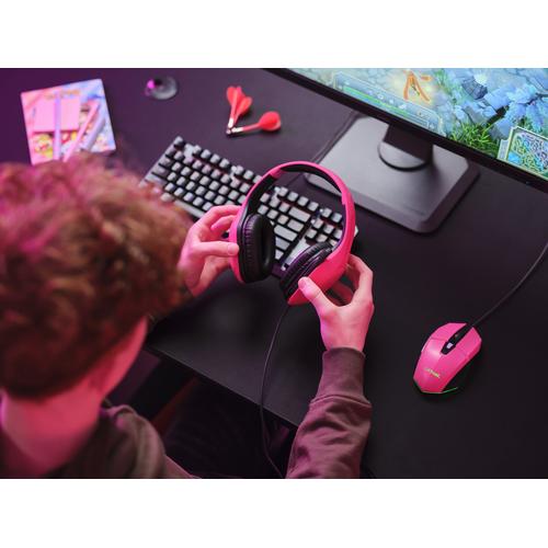 Trust GXT 415P Zirox Gaming Headset - Bedrade gamingheadset – Opklapbare microfoon – 50 mm drivers – Roze - Image 8