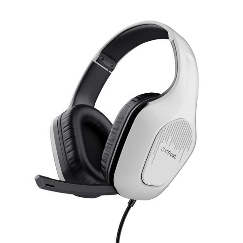 Trust GXT 415S Zirox Gaming Headset - Bedrade gamingheadset – Opklapbare microfoon – 50 mm drivers – Wit - Image 1