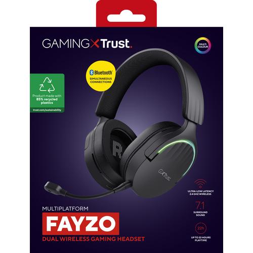 Trust GXT 491 Fayzo Headset Bedraad en draadloos Hoofdband Gamen USB Type-C Bluetooth Zwart - Image 6
