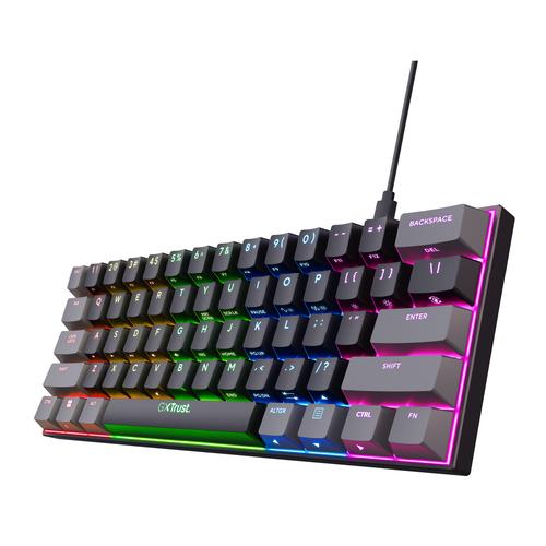 Trust GXT 867 Acira toetsenbord Gamen USB AZERTY Belgisch Zwart, Grijs - Image 1