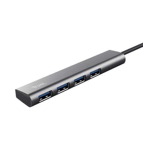 Trust Halyx USB Hub - 4-poorts USB-A hub – USB 3.2 Gen 1 – 5 Gbps – Grijs - Image 2