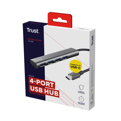 Trust Halyx USB Hub - 4-poorts USB-A hub – USB 3.2 Gen 1 – 5 Gbps – Grijs - Image 7
