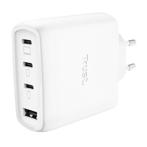 Trust Maxo 65W Universele Laptoplader - USB-C oplader – 65W vermogen – 4 poorten - 2 m kabel – Wit