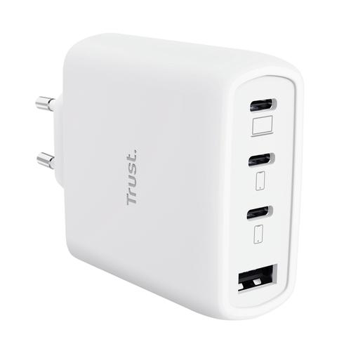 Trust Maxo 65W Universele Laptoplader - USB-C oplader – 65W vermogen – 4 poorten - 2 m kabel – Wit - Image 3