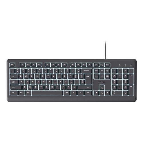 Trust Primo Verlicht Toetsenbord - Bedraad toetsenbord – Verlichte toetsen – QWERTY US-indeling – Zwart - Image 4