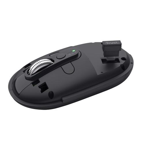 Trust Seron Slim Multi-device Muis - USB en Bluetooth muis – 7 knoppen – 3200 DPI – Zwart - Image 8