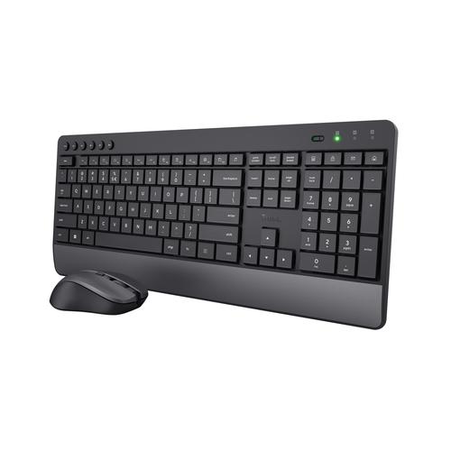 Trust Trezo toetsenbord Inclusief muis Kantoor RF Draadloos AZERTY Belgisch Zwart - Image 1