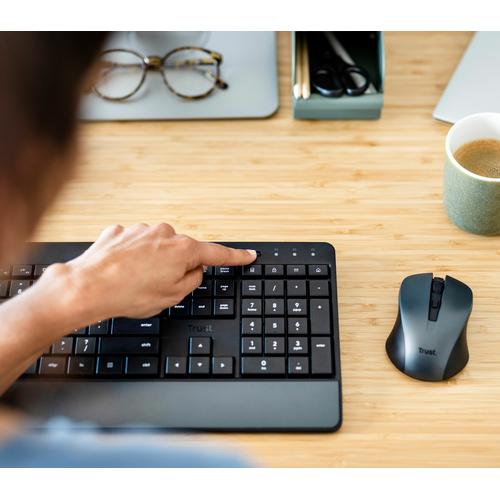 Trust Trezo toetsenbord Inclusief muis Kantoor RF Draadloos AZERTY Belgisch Zwart - Image 10