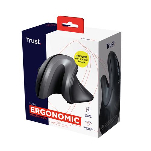 Trust Verro - Ergonomische Draadloze muis - Zwart - Image 7