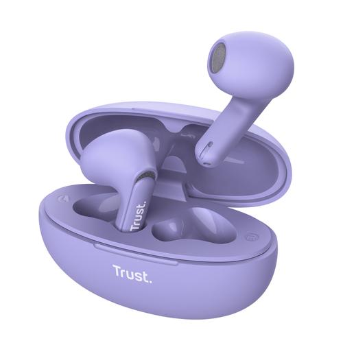 Trust Yavi Headset True Wireless Stereo (TWS) In-ear Oproepen/muziek USB Type-C Bluetooth Paars - Image 1