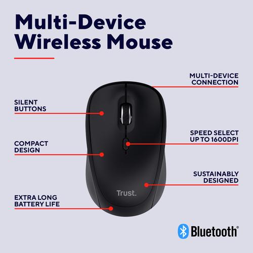 Trust Yvi+ muis Universeel Ambidextrous RF-draadloos + Bluetooth Optisch 1600 DPI - Image 6