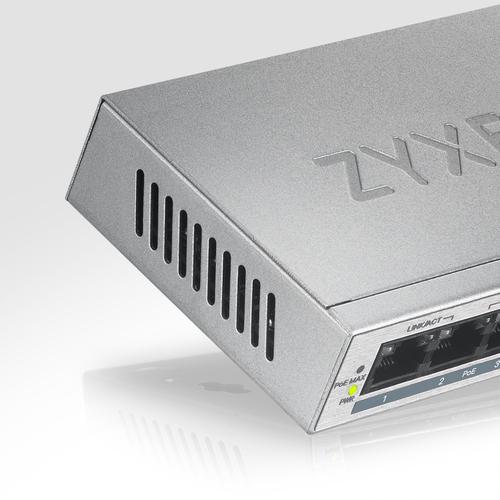 Zyxel GS1005HP Unmanaged Gigabit Ethernet (10/100/1000) Power over Ethernet (PoE) Zilver - Image 8