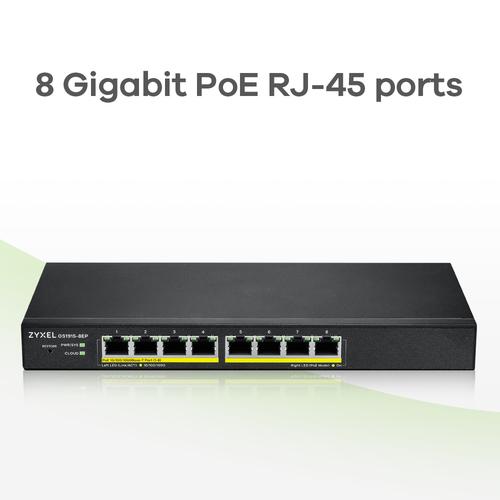 Zyxel GS1915-8EP Managed L2 Gigabit Ethernet (10/100/1000) Power over Ethernet (PoE) Zwart - Image 6