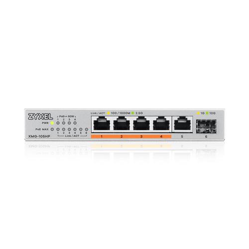 Zyxel XMG-105HP Unmanaged 2.5G Ethernet (100/1000/2500) Power over Ethernet (PoE) Zilver - Image 3